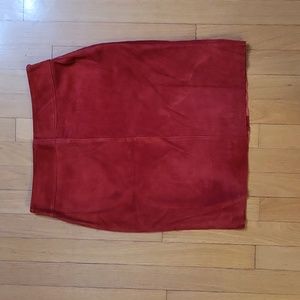 Vintage Express 100% Leather Skirt in Red
